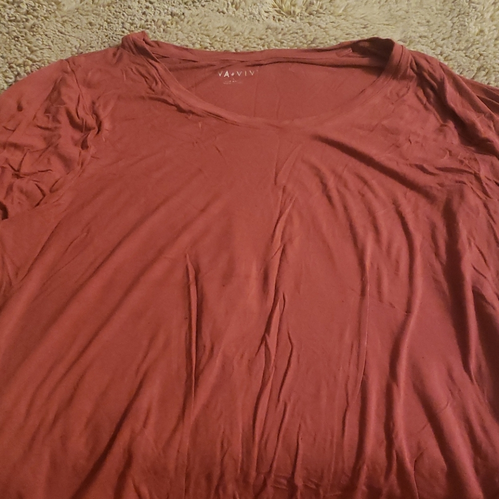 Ava & Viv red/pink basic tee